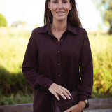 AVELINE BROWN RIBBED TWO-PIECE SET