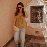 NORELLE KHAKI HALTER TOP