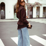 WHISPERING WIND BROWN BELT SUEDE JACKET