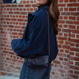 HYACINTH DARK BLUE SUEDE JACKET