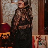 FA LA LA LACE BROWN BLOUSE