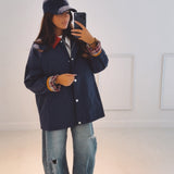 LENORA DARK BLUE ZIP JACKET