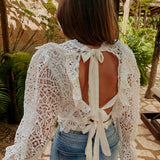 AMIGA WHITE CROCHET BLOUSE