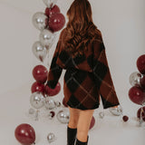 STAY COSY BROWN ARGYLE SKIRT