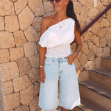 AGUILAS WHITE POLKADOTS TOP