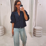JULINA DARK BLUE BLOUSE