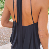 VALERIANA BLACK HALTER DRESS