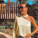 LEONA YELLOW ONE SHOULDER BLOUSE