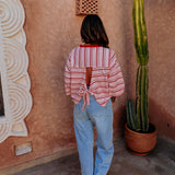 SOMAYA PINK STRIPED T-SHIRT
