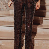 MAKE IT SPARKLE BROWN SEQUIN PANTS