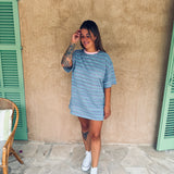 CORUNA BLUE STRIPED DRESS