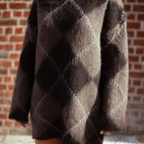 CITY MOOD TAUPE ARGYLE DRESS