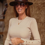 PENELOPE BEIGE RIBBED LONGSLEEVE SHIRT