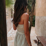 PRE-ORDER DRIPPING IN SUNSHINE BEIGE STRAPLESS JUMPSUIT