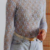 SIMONE LIGHT BLUE LACE LONGSLEEVE TOP