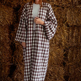 ROSEMARY BROWN LONG CHECKERED COAT