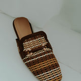 BROWN RAFFIA LOAFERS