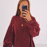 DELMA BORDEAUX OPEN BACK SWEATER