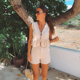 BOHEMIAN ECRU LINEN TWO-PIECE SET