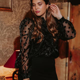 MAGIC BLACK POLKADOTS BLOUSE