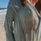 PRE-ORDER OAXACA MINT BEACH BLOUSE DRESS