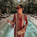 MODO PLAYA MULTICOLOR CROCHET DRESS