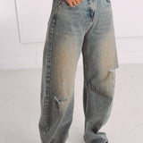 BLUE BALLOON BAGGY JEANS A5230