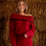 IVYLYN RED KNIT TWO-PIECE SET