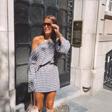 MOONLEY BLUE CHECKERED SKIRT
