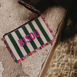 BISOU GREEN/PINK POCHETTE