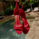 SAMARA RED SUEDE HEELS