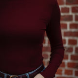 STAY FALLIN' BORDEAUX LONGSLEEVE TURTLENECK SHIRT
