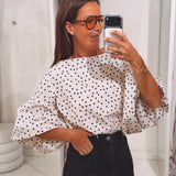 ELEONORE ECRU POLKADOTS BLOUSE