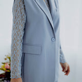 SELENA BABY BLUE SLEEVELESS BLAZER