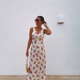 MARISMA ECRU FLOWER DRESS