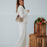 LYSANDRA ECRU SLEEVELESS MOHAIR SWEATER