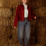 AGATHA BORDEAUX SUEDE JACKET