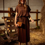 EL BOUDRIA CHOCO BROWN BRAID DRESS