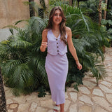 ESTEFANIA LILAC LINEN TWO-PIECE SET
