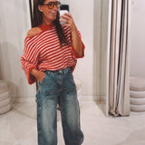 NORE RED STRIPED CUT-OUT PULL