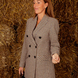 MARLA BEIGE/BLUE CHECKERED BLAZER