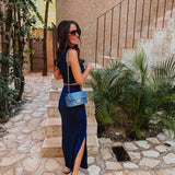 ANTONIA DARK BLUE TWO-PIECE SET