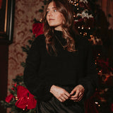 WINTER VIBES BLACK SWEATER