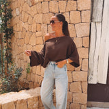 ROMERO BROWN TETRA BLOUSE