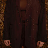 SHINE BRIGHT LIKE A DIAMOND BROWN BLAZER