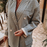 RESOLANA BEIGE CHECKERED BLAZER