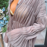 OAXACA TAUPE BEACH BLOUSE DRESS