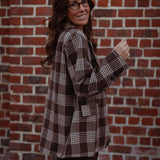 LEAH BROWN CHECKERED BLAZER