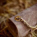 MARSHAL TAUPE SUEDE BAG