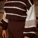 POSEY BROWN STRIPED SWEATER
